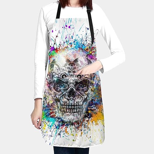 Waterproof Apron with 2 Pockets Cooking Kitchen Bib Aprons for Women Men Unisex Adjustable Waterproof Stain Resistant