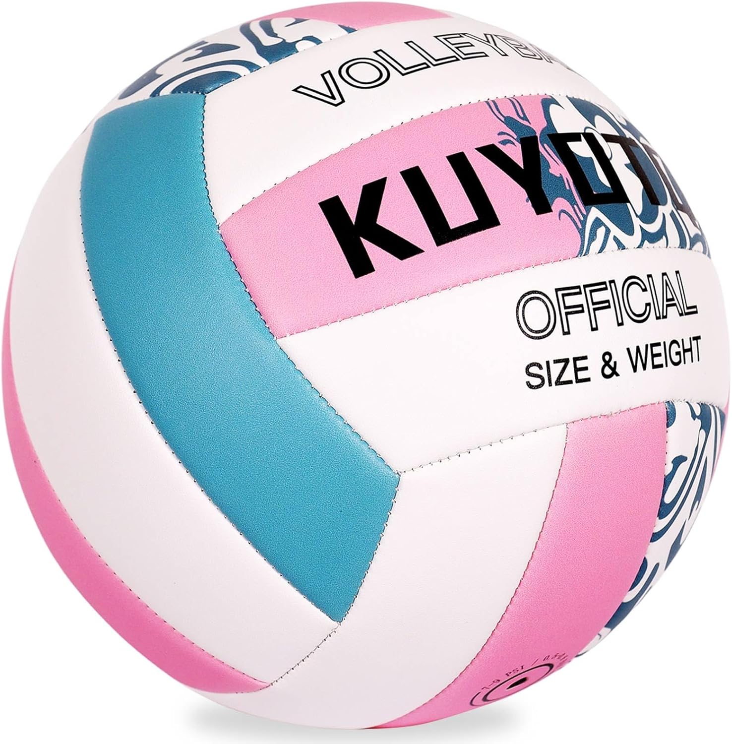 KUYOTQ Outdoor Volleyball Size 5, Pink Floral Beach Volleyball, Soft Touch Training Ball for Youth & Adult, Indoor Outdoor Sand Grass Court, Deflated Arrival