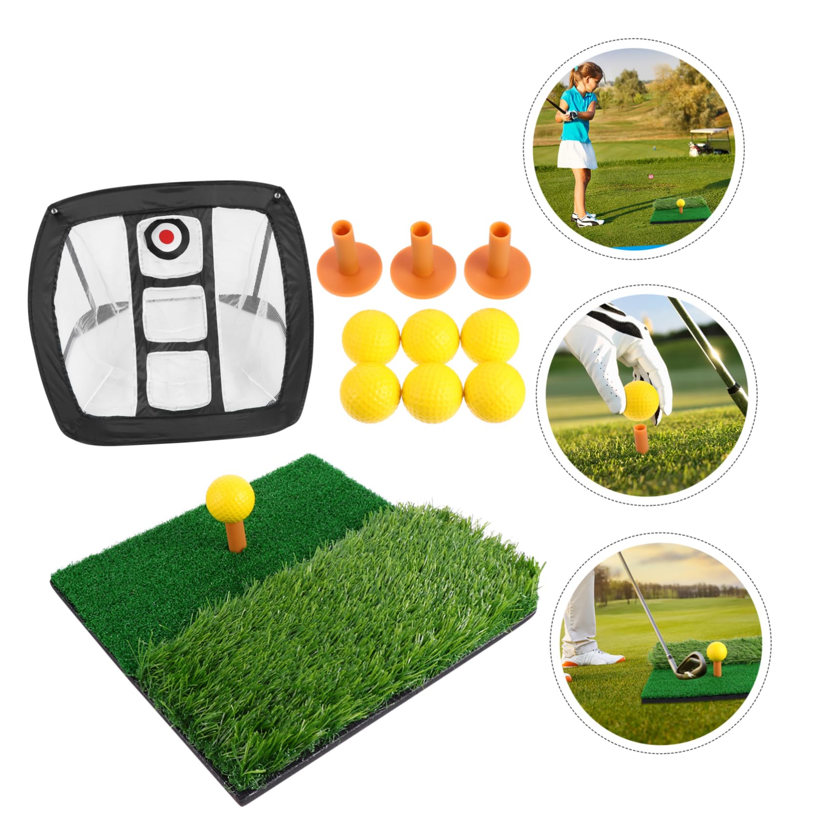 Parliky Nylon Sports Net Practice Set Golf Training Net Pad for Use Easy to Assemble