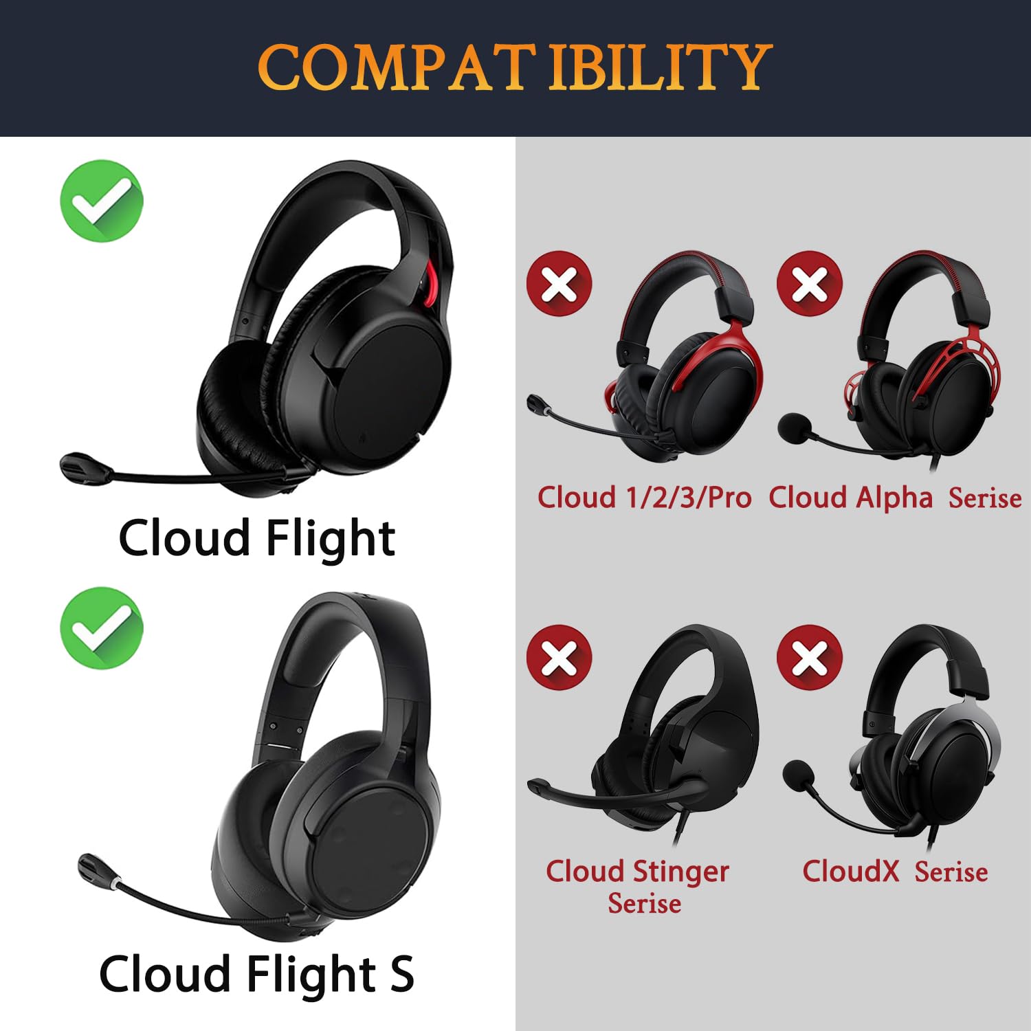 SOULWIT Replacement Headband Pad Kit for Hyperx Cloud Flight/Flight S/CloudX Flight Headphones, Easy DIY Installation - Image 2