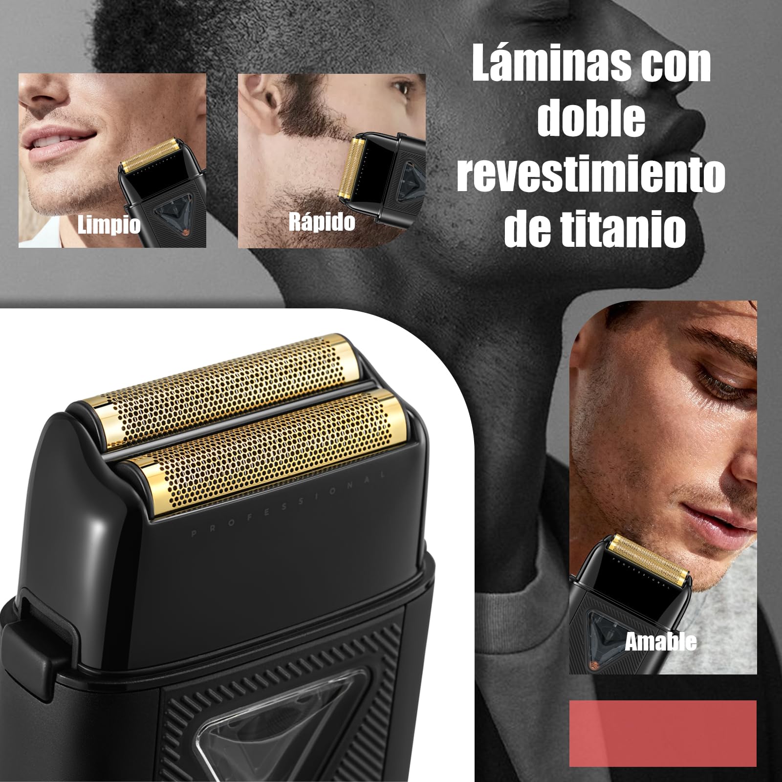 VGR 334 Afeitadora de Láminas para Hombre, Motor 10000 RPM, Base de Carga
