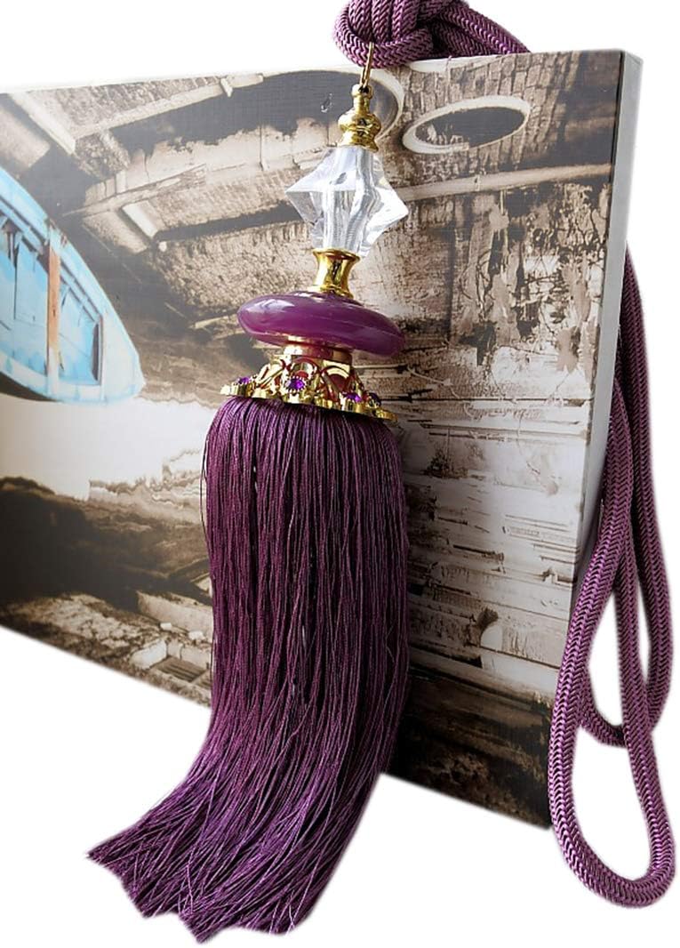 1 Pair European Style Tassel Rope Curtain Tiebacks Holdbacks Curtain Buckle Holder (Jujube red)