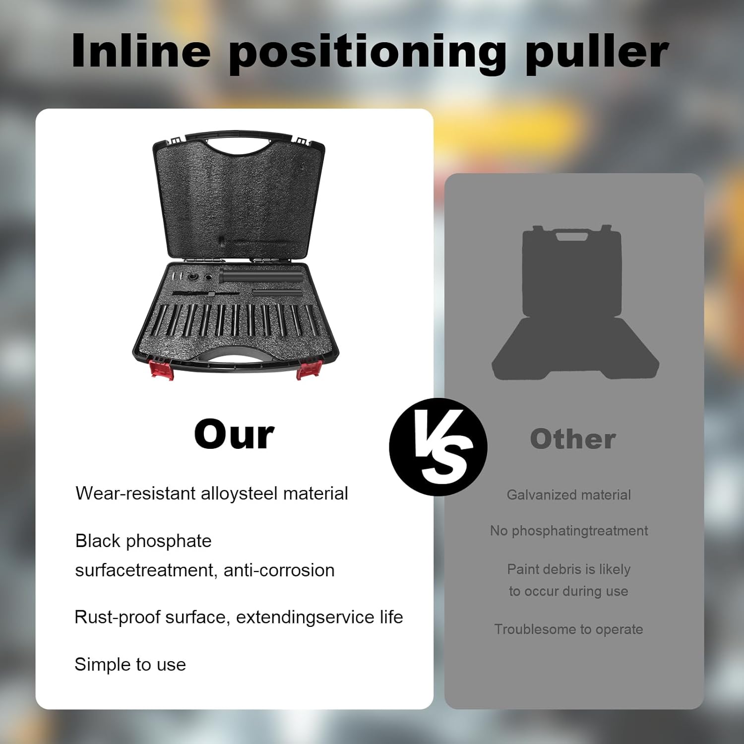 95400 Inline Dowel Pin Puller Master Kit - 18-Piece SAE & Metric Collet Set - No Slide Hammer Required - Compatible with Air Ratchets - Ideal for Hydraulic Cylinders & Engine Blocks