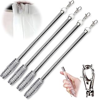 Jos & Haz Curtain Pull Wand Clear Acrylic 36" (4 Pack) – Pull Rod Wand for Grommet Panels, Vertical Blinds, Shower Drapes – Invisible Curtain Opener Stick for Opening & Closing Curtains