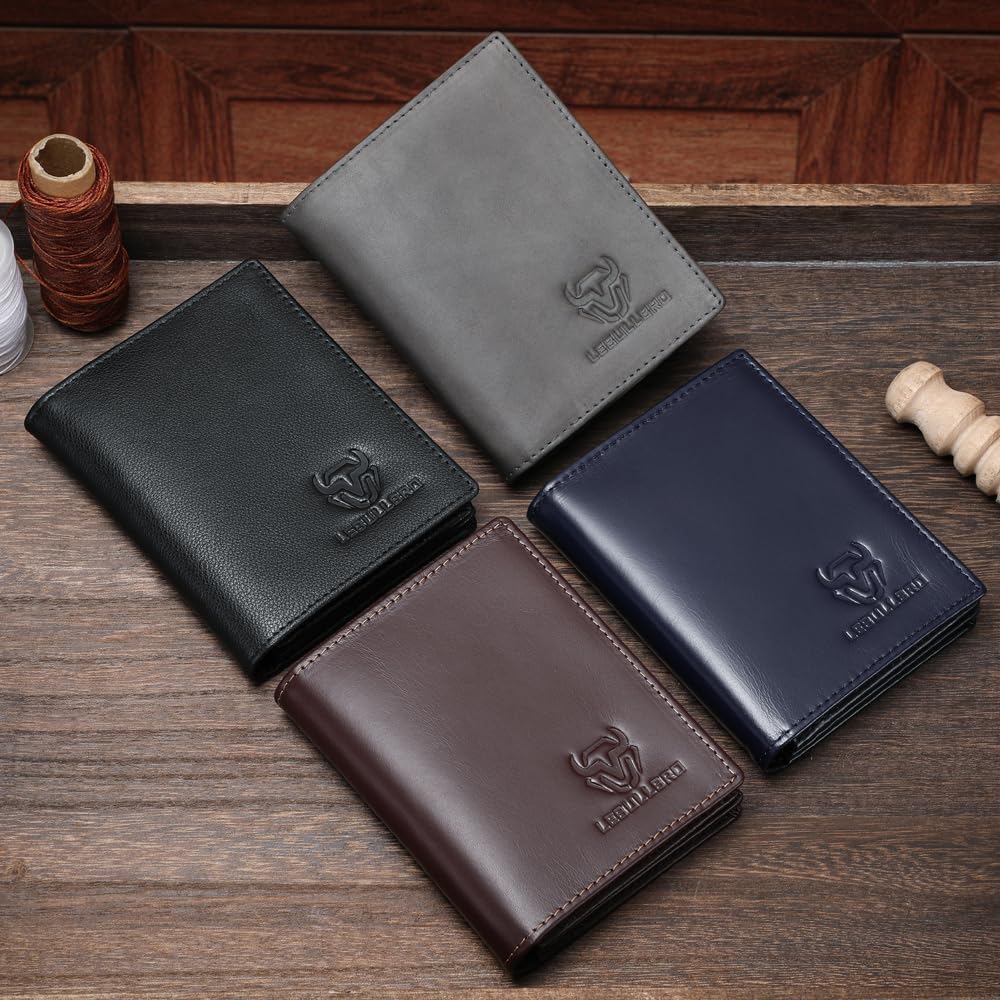 Genuine Leather Bifold Wallet RFID Blocking Wallet Large Capacity Purse Credit Card Holder for Men with 15 Card Slots (Coffee) - Image 9