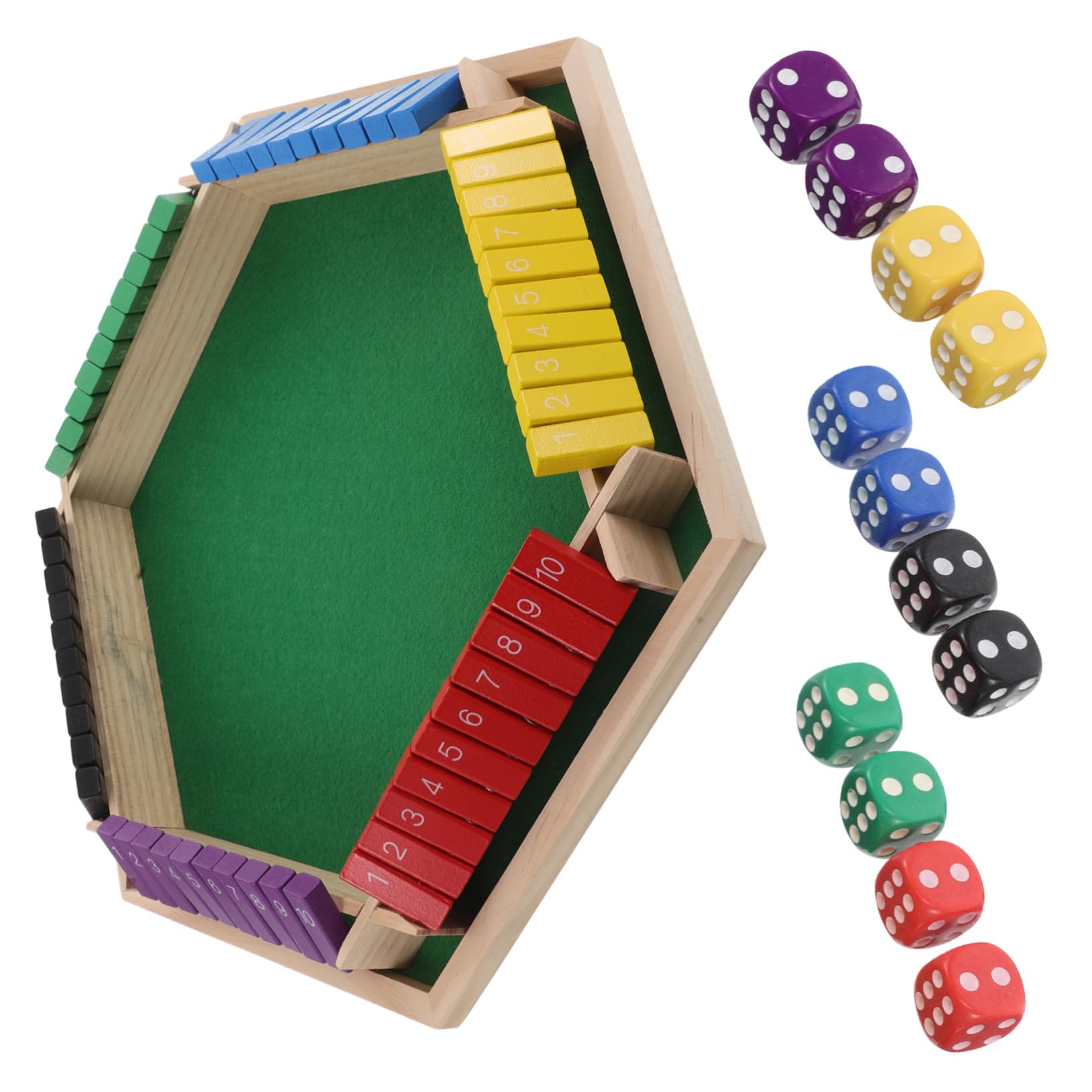 HANABASS Tavolo da Gioco Multifunzione in Legno, Gioco da Tavola per Bere, Intrattenimento Interattivo per Bar e Feste, 6 Facce