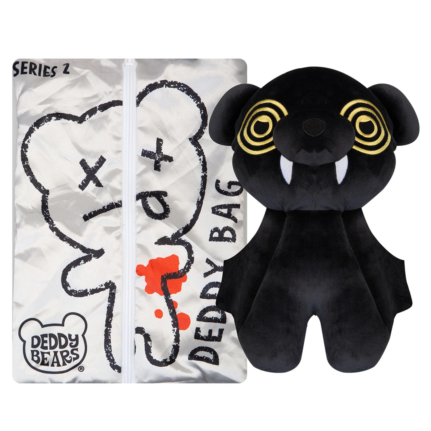 Deddy Bears - Zombat Soft Toy In Body Bag Plush Certificate Halloween, Birthdays, Spooky Cuddlies Gifts, Creepy Children's and Adults Collectables - 30cm Zombat