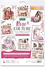 Katy Sue Rose Couture Die Cut Decoupage & Embellishment Collection for Card Making. 10 Pre-Cut A4 Sheets for 3D Card Toppers and Papercraft Projects