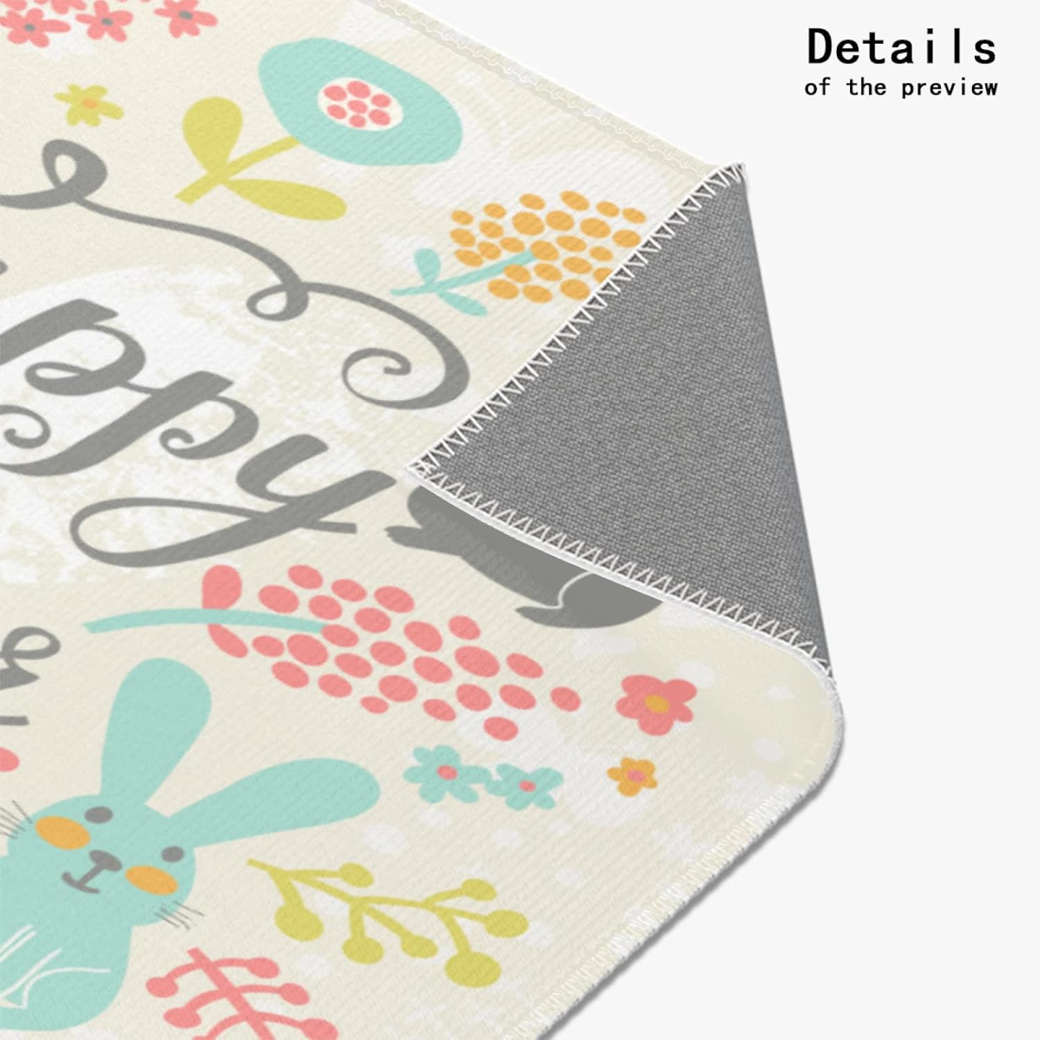 4 x 6 Happly Easter Eggs Bunny Rabbit Super Soft Area Rug for Kids Baby Nursery, Nursery Children Kids Girls Room Home Decorative, Upgrade Anti-Skid Durable Rectangular Fuzzy Rug