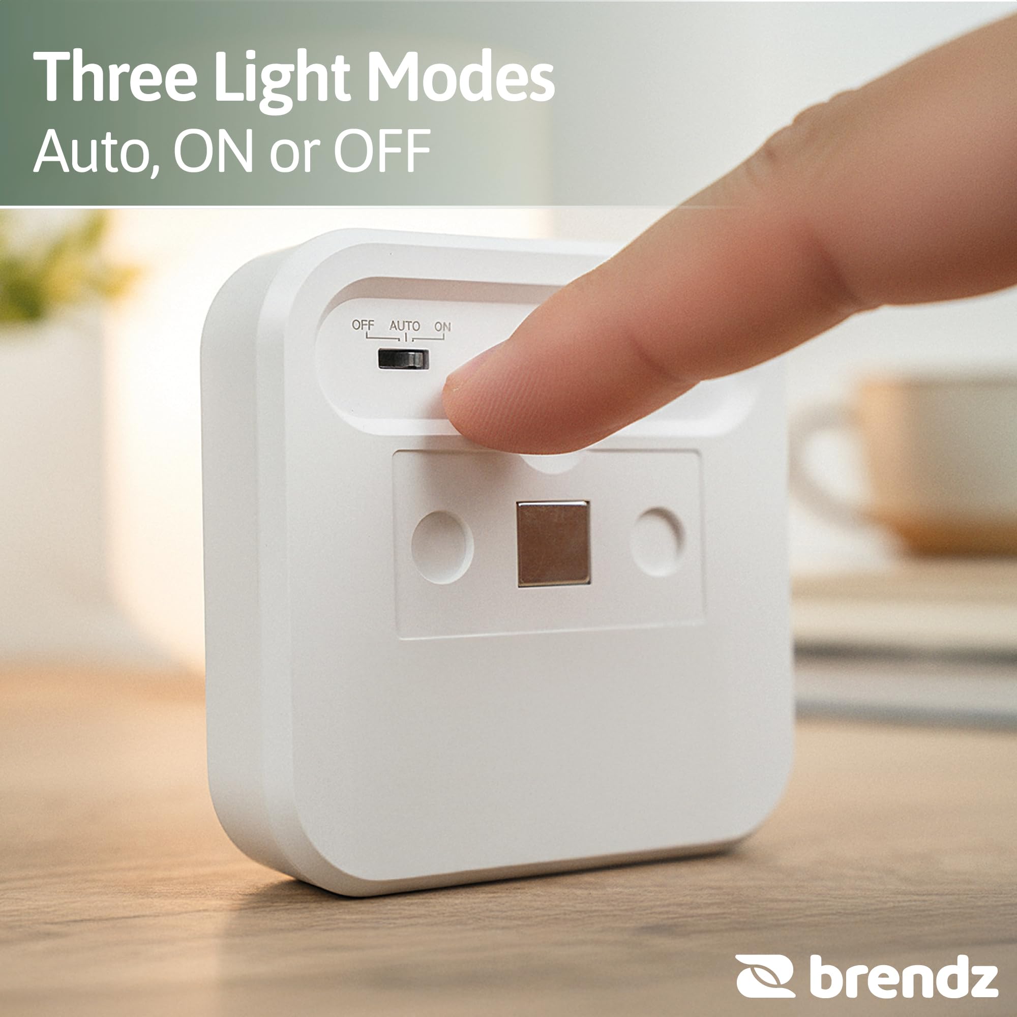 Brendz Veilleuse LED pour escalier avec détecteur de mouvement, USB-C rechargeable, magnétique, blanc chaud 3000K, éclairage d'armoire sans fil, veilleuse, éclairage d'escalier, Inuk, pack de 4