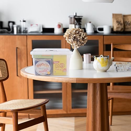 Miniatura 6 de Contenedor de almacenamiento de plástico de 12 cuartos de galón con tapa, caja de cierre transparente, 6 paquetes