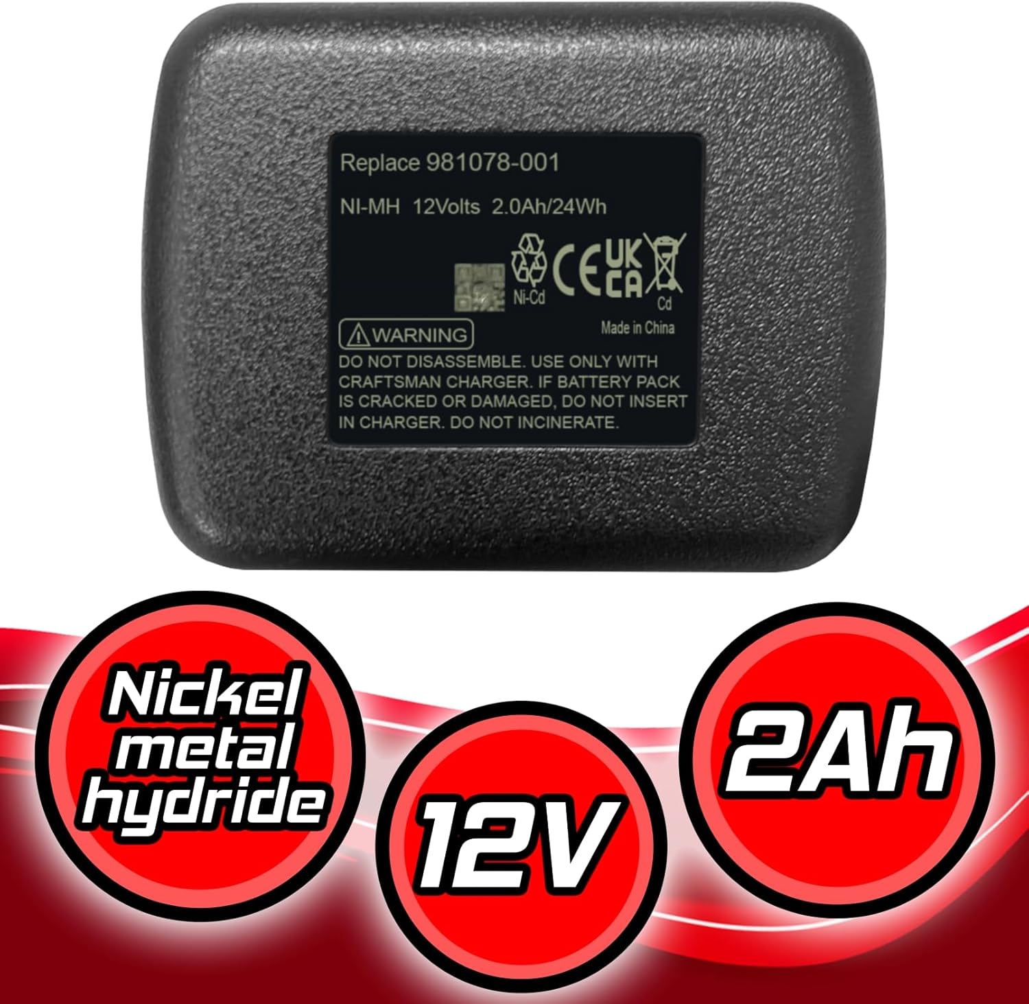 Banshee Replaces 12V 12Volt Battery for Craftsman 315.111020, 315.22411, 315.224110 Power Tools