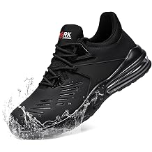 LARNMERN Non Slip Work Waterproof Shoes for Women Steel Toe Comfortable Indestructible Construction Food Service Chef Sneakers
