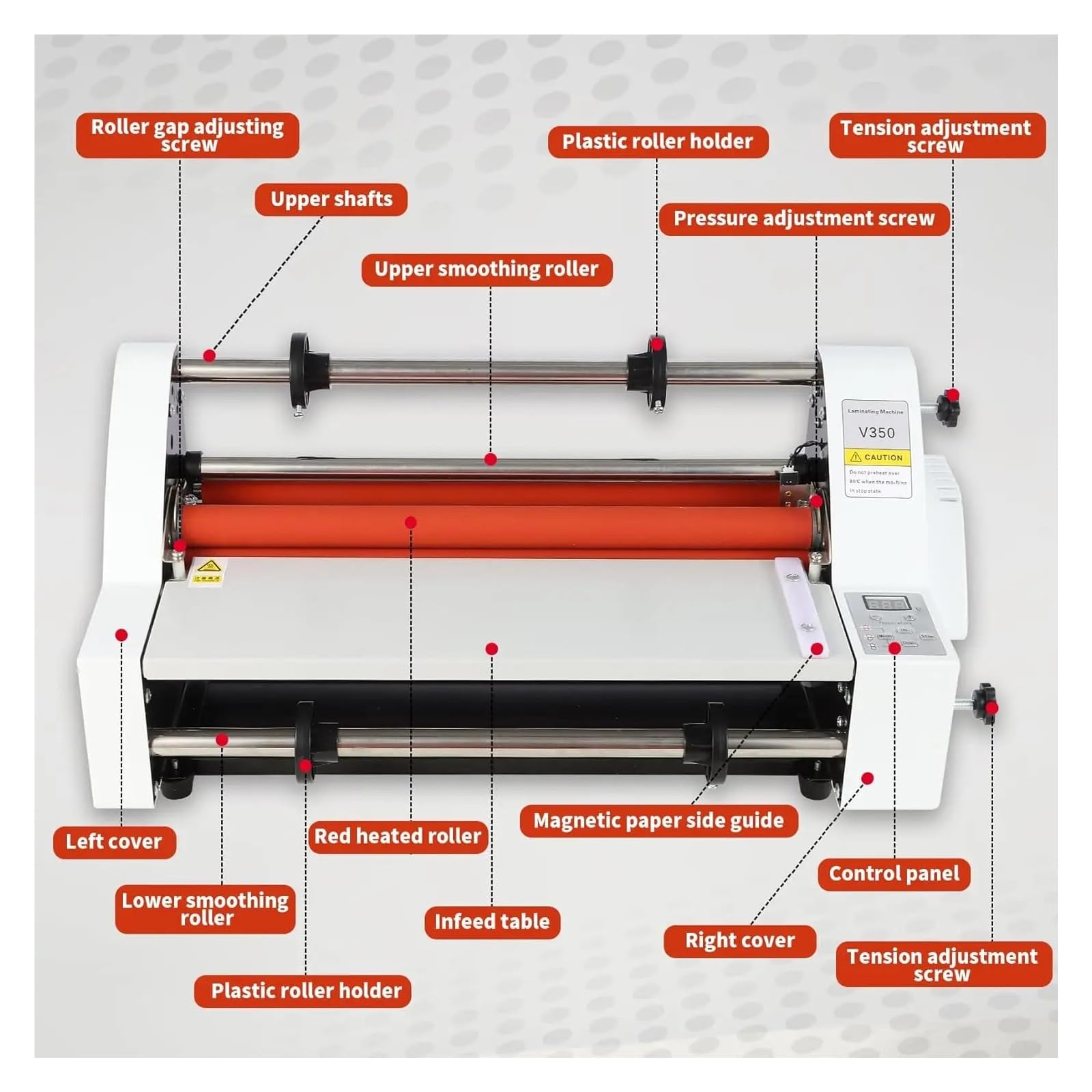 Laminatrice a caldo freddo V350, plastificatrice termica singola e doppia da 350 mm | For fogli di carta di carta PVC