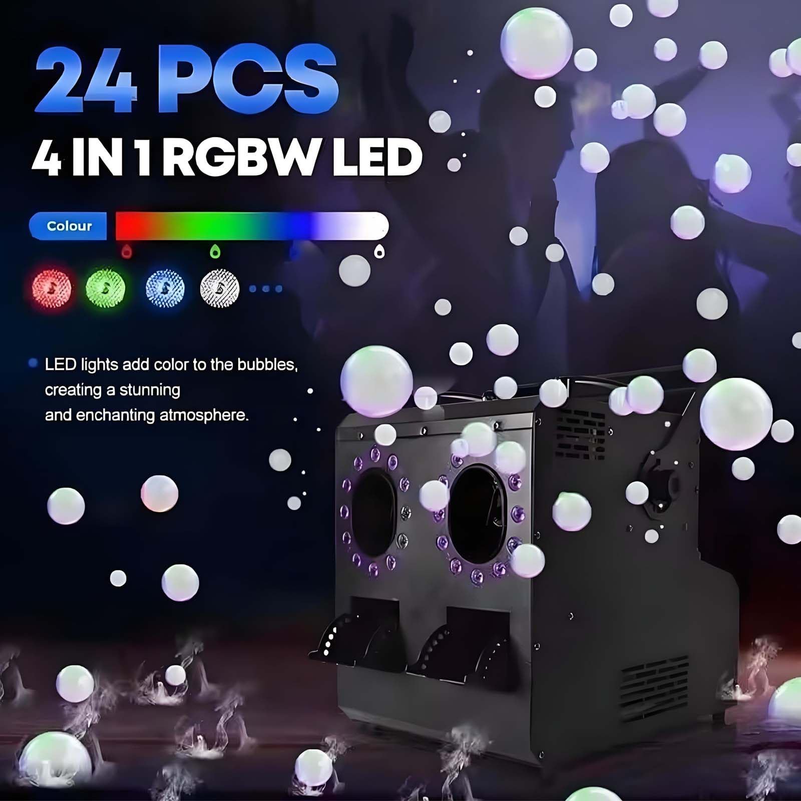 Macchina Professionale per Bolle di Fumo A LED, 3000 W, Macchina con Luci Dinamiche per Fumo, Potenza di Fumo di Oltre 10.000 Piedi Cubi/Min, per Spettacoli Teatrali, Matrimoni