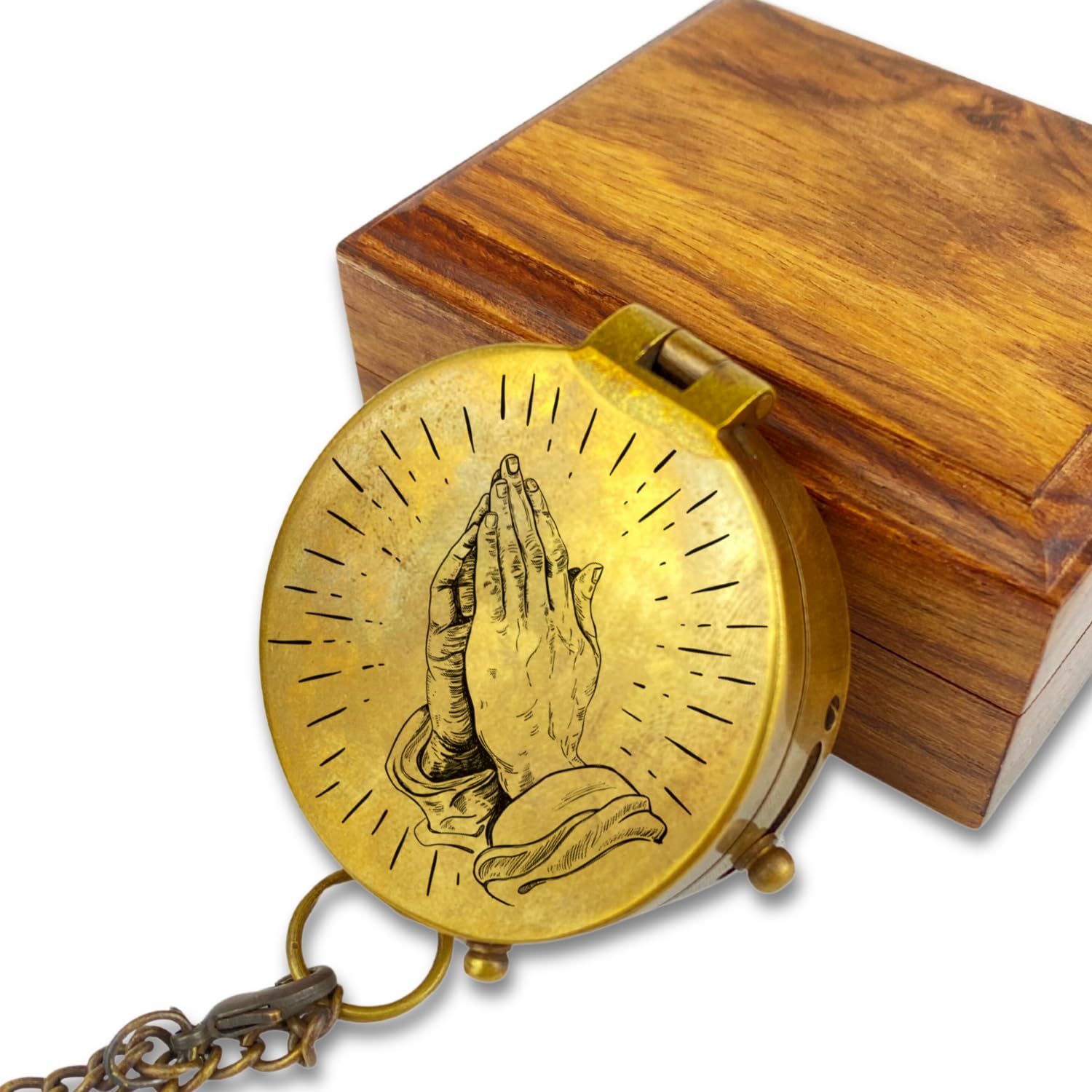 Brújula personalizada con grabado de iglesia y texto personalizado, ideal como regalo para bautizo, comunión, confirmación