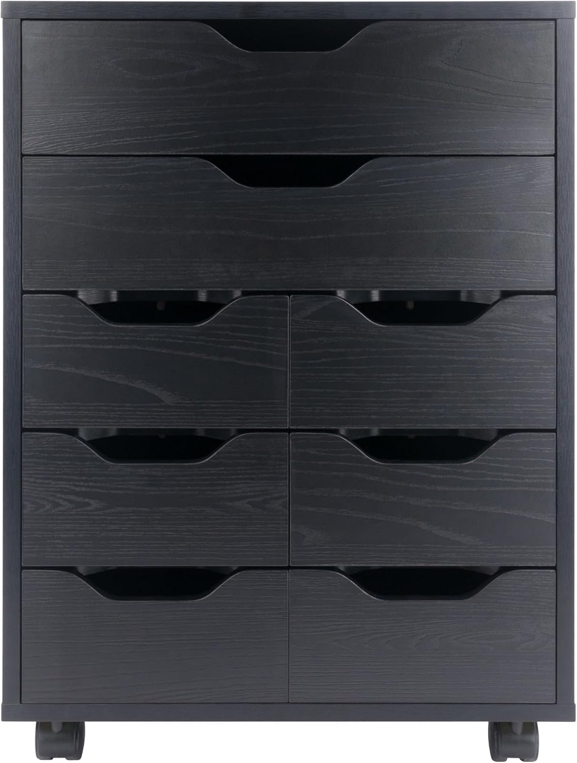 Winsome Norfolk Cabinet with 2 Drawers and 6 Bins in Black Finish - Image 4