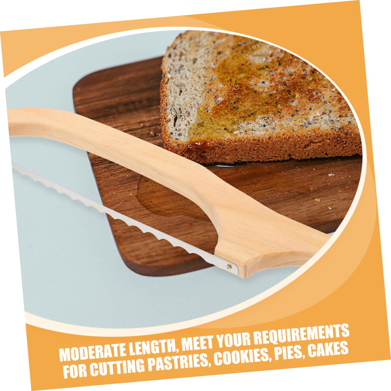 8pièces Couteau à Trancher Bois Et Acier Inoxydable Pour Gâteau Et Pâtisserie Outil De Cuisine Pratique Et Pour Tranchage Précis