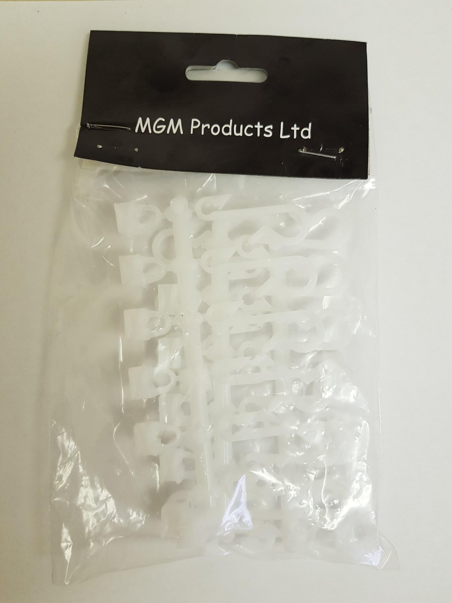 MGM 12 x Replacement Bathroom Shower Curtain Hooks Fits Glider Rail Tracks in WHITE