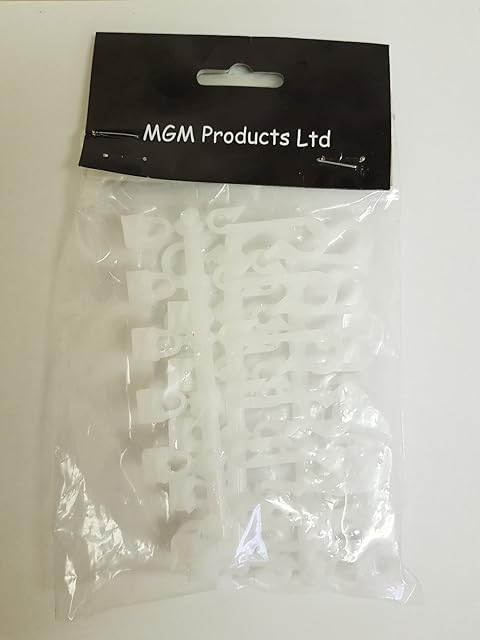 MGM 36 x Replacement Bathroom Shower Curtain Hooks Fits Glider Rail Tracks in White