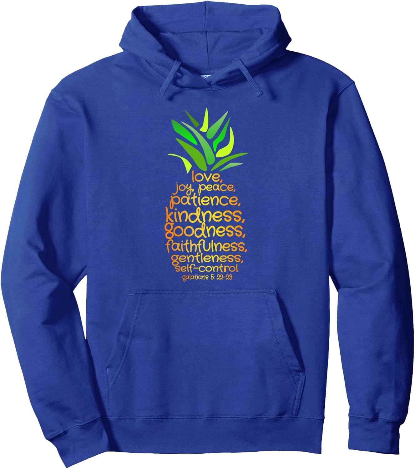 Pineapple Hoodie Bible Fruit Of The Spirit Love Joy Peace Pullover Hoodie