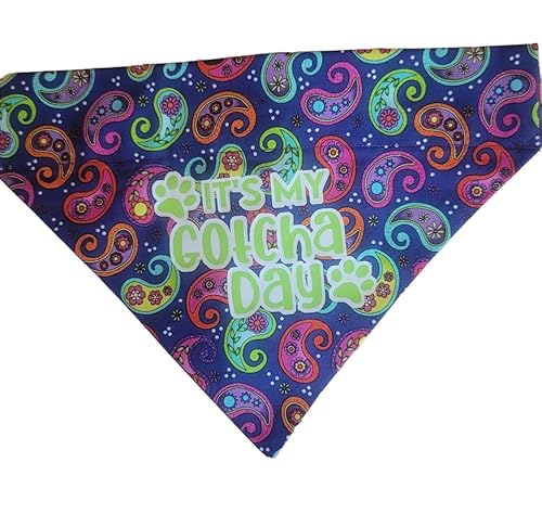 Gotcha Day Over the Collar Dog Bandana That Slips onto Their Existing Collar Size (X-Small)