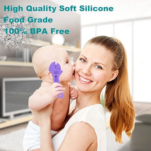 Miniatura 3 de Juguetes de dentición para bebés, mordedores de silicona para bebés, sin BPA, adecuados para bebés mayores de 3 meses, juguetes mordedores molares
