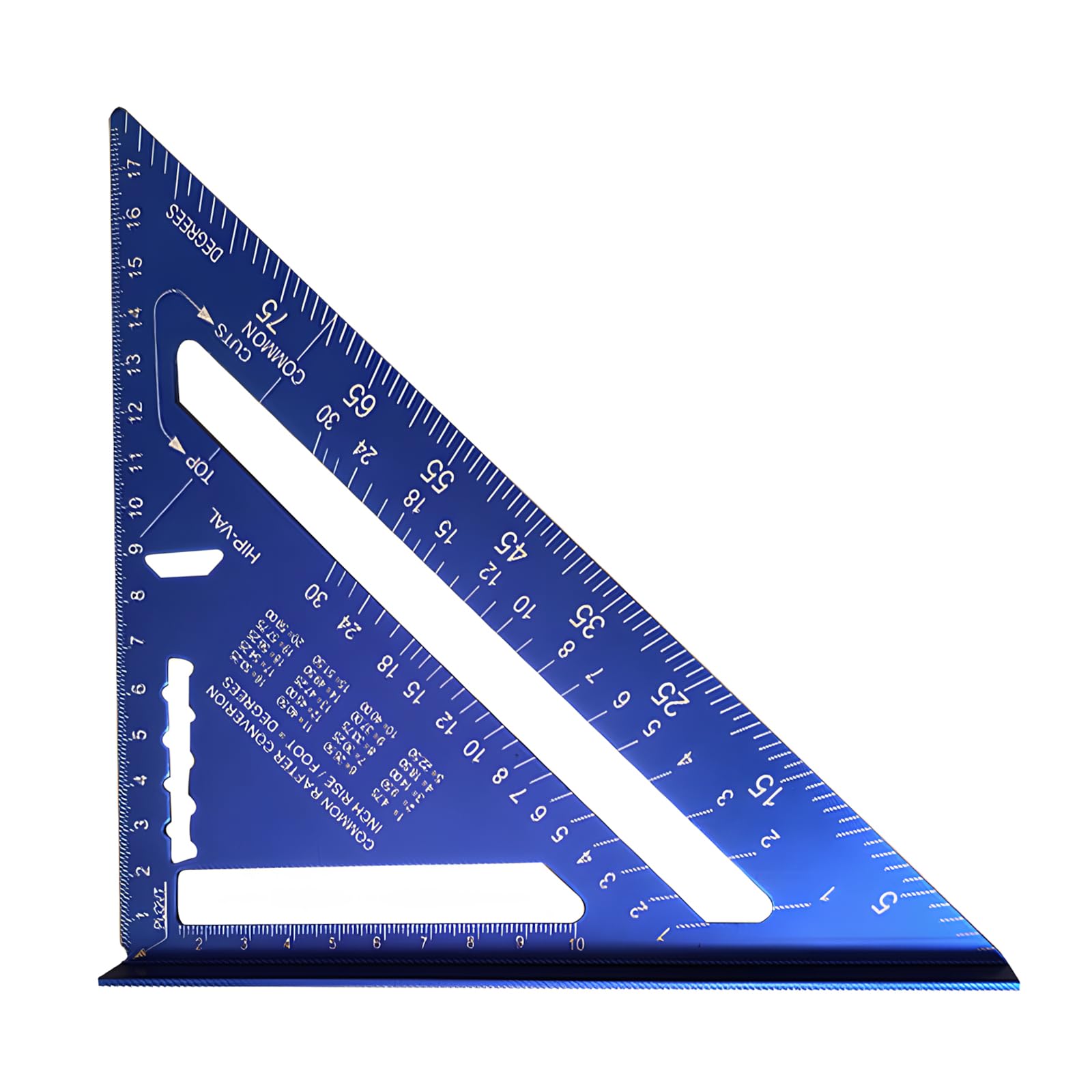 FUZVOL 7-Inch set square for Carpenter Measuring, Metric and Imperial Scales, Durable Aluminium Alloy Construction, 90° Thickened Triangle Ruler for Accurate Woodworking(Blue)