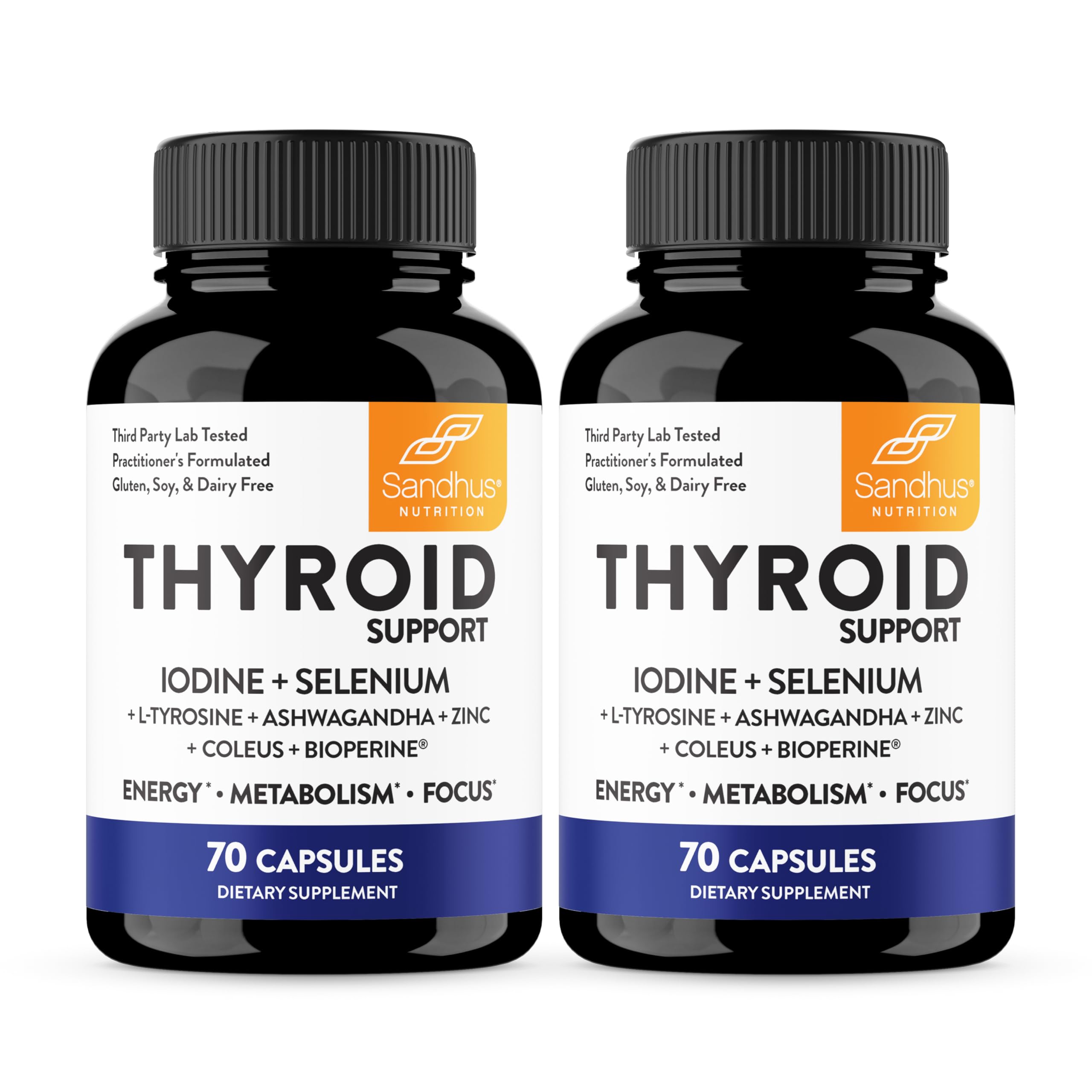 Sandhu's Thyroid Support Complex with Selenium, Zinc, Iodine, L Tyrosine, Ashwagandha | Pure Health Supplement for Women & Men |70 Count, 35 Days Supply — Amazon image 12