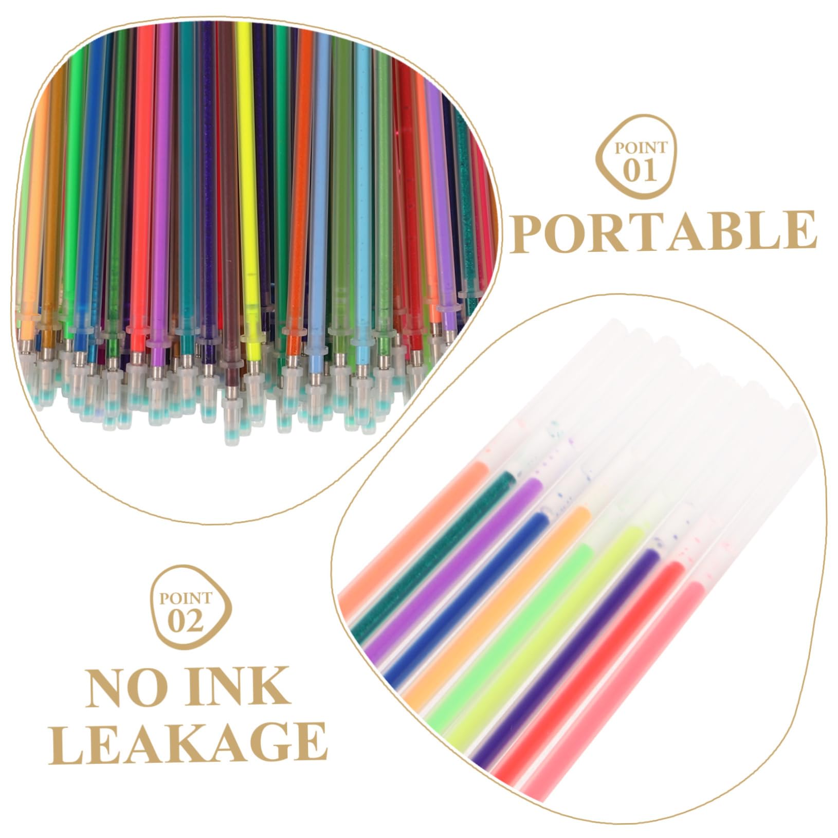 VILLCASE 5 Sätze Gelstift-mine Minen Für Kugelschreiber Stift Schreibmine Löschbare Gelstifte Schreibstift Ersatzminen Für Gelstifte Multifunktions-nachfüllpackungen Plastik 100 Stück * 5