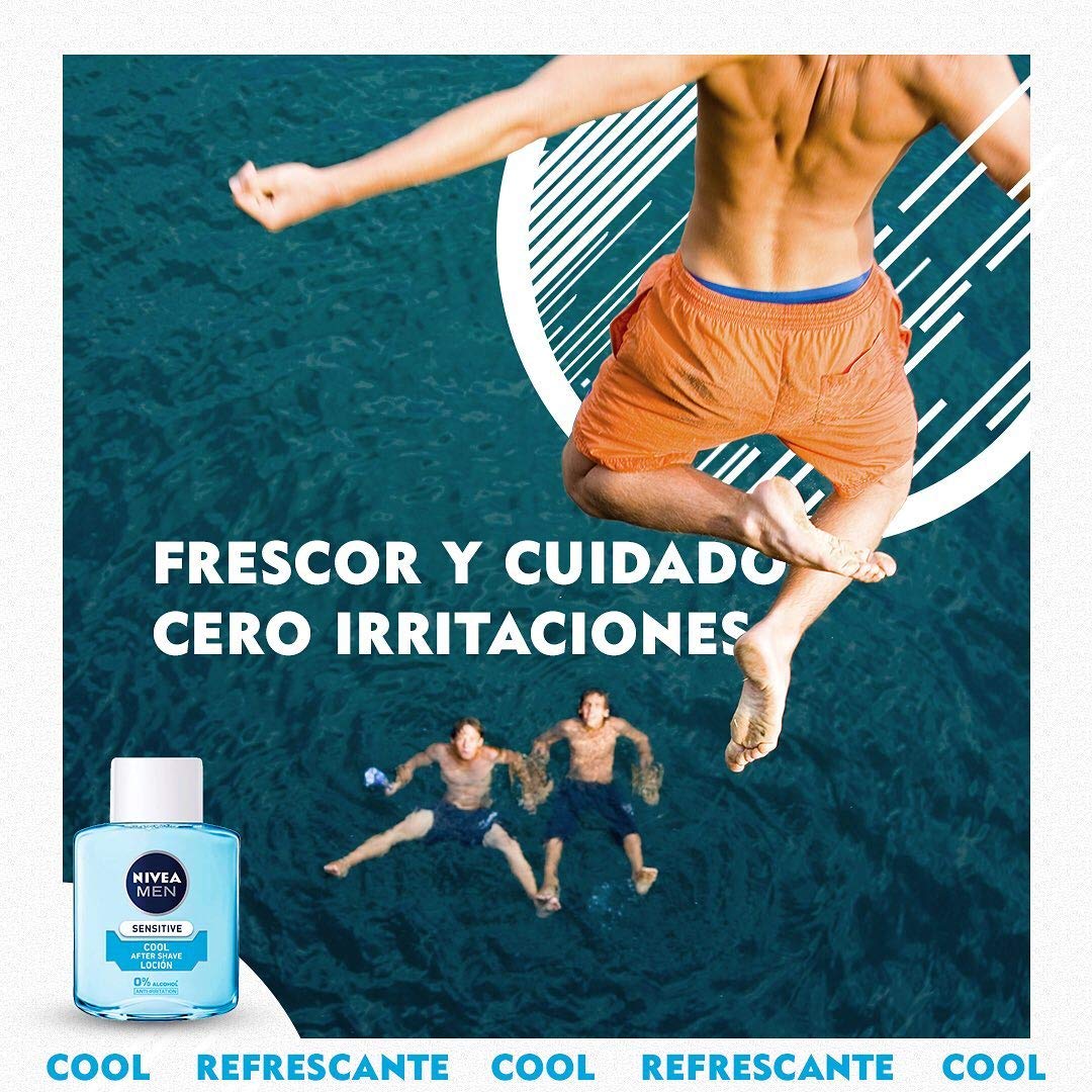 Nivea Men Sensitive Cool Loción After Shave, Estándar, Fresca, 100 Mililitro