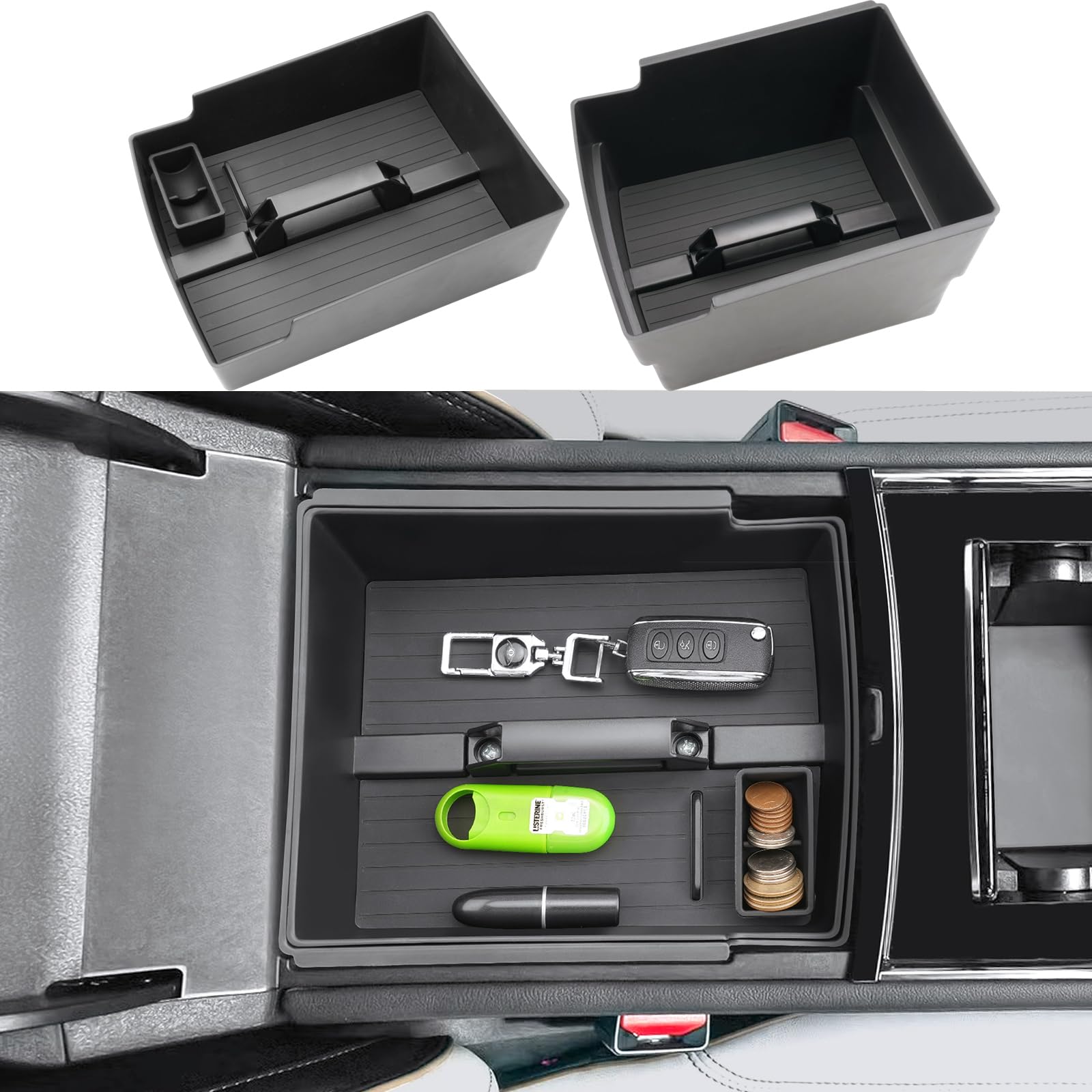Photo 1 of Coleya Double Layer-2024 2025 2026 Traverse Center Console Organizer for Chevy Traverse (LT/Z71/RS/High Country/LS),with Small Handle&Coin Holder, Durable ABS Plastic Tray 2026 Traverse Accessories