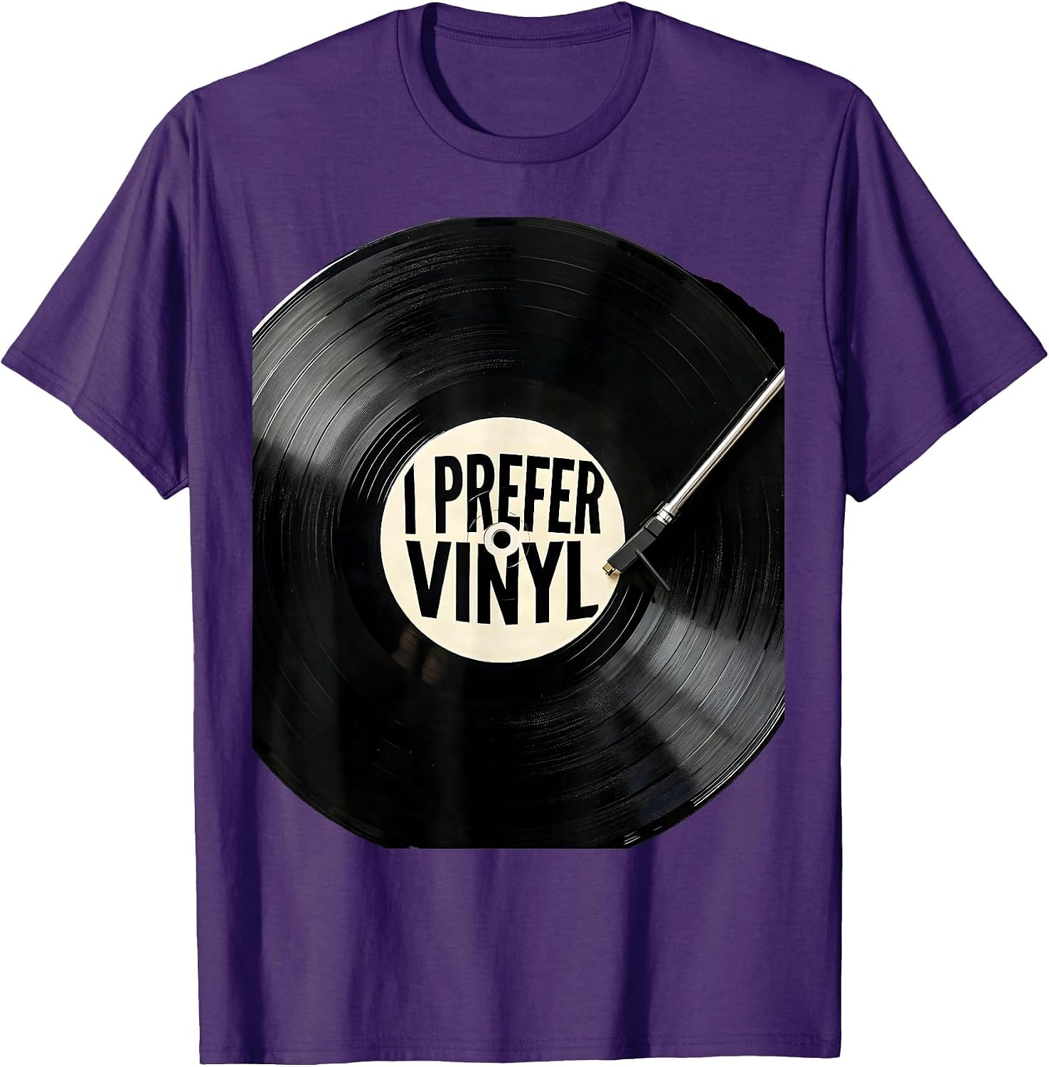 Men's I Prefer Vinyl Retro Music Vinyl Record Collector T-Shirt image 5