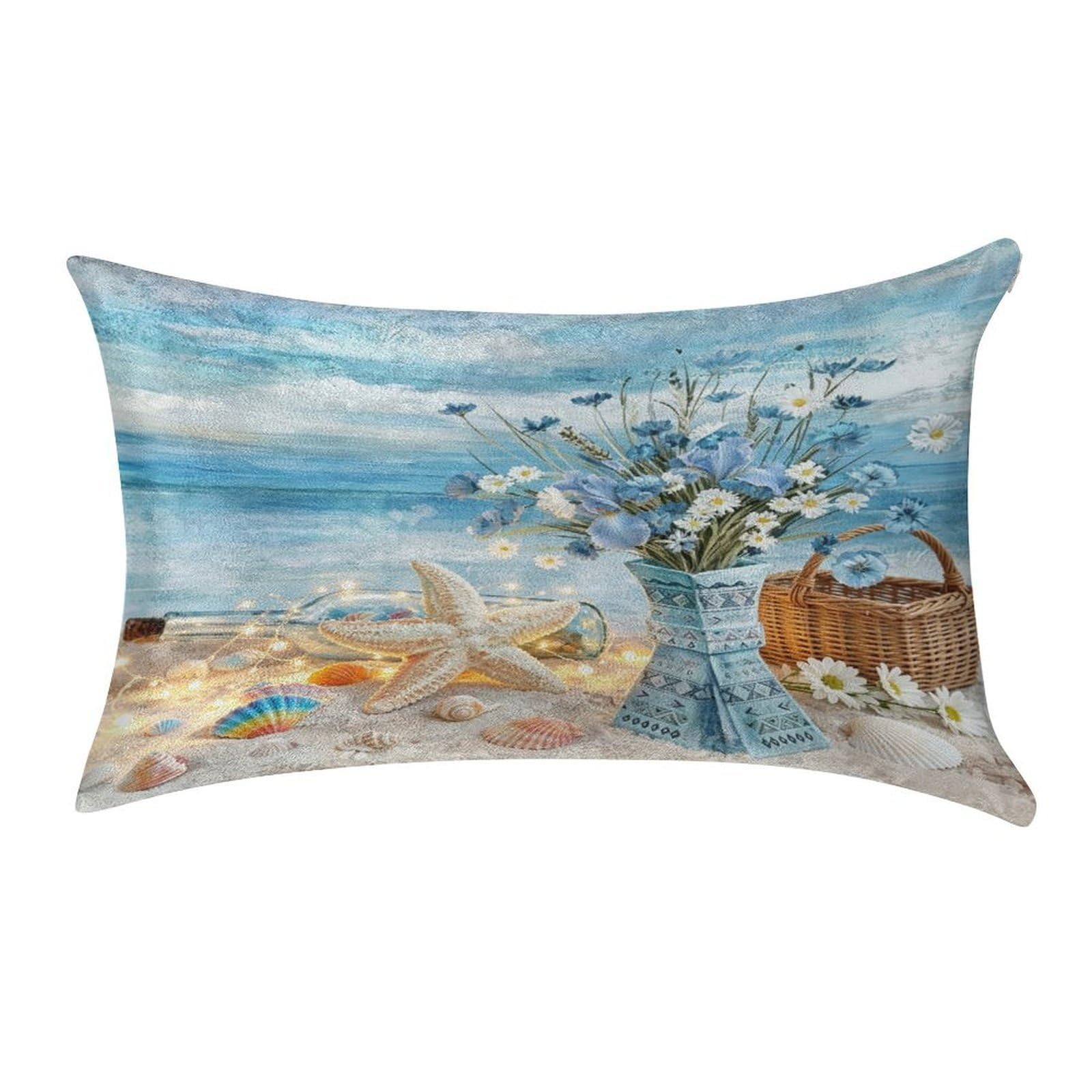 Fekiloot Style Coastal Daisy Pillow Covers Home Decor Pillow Cases