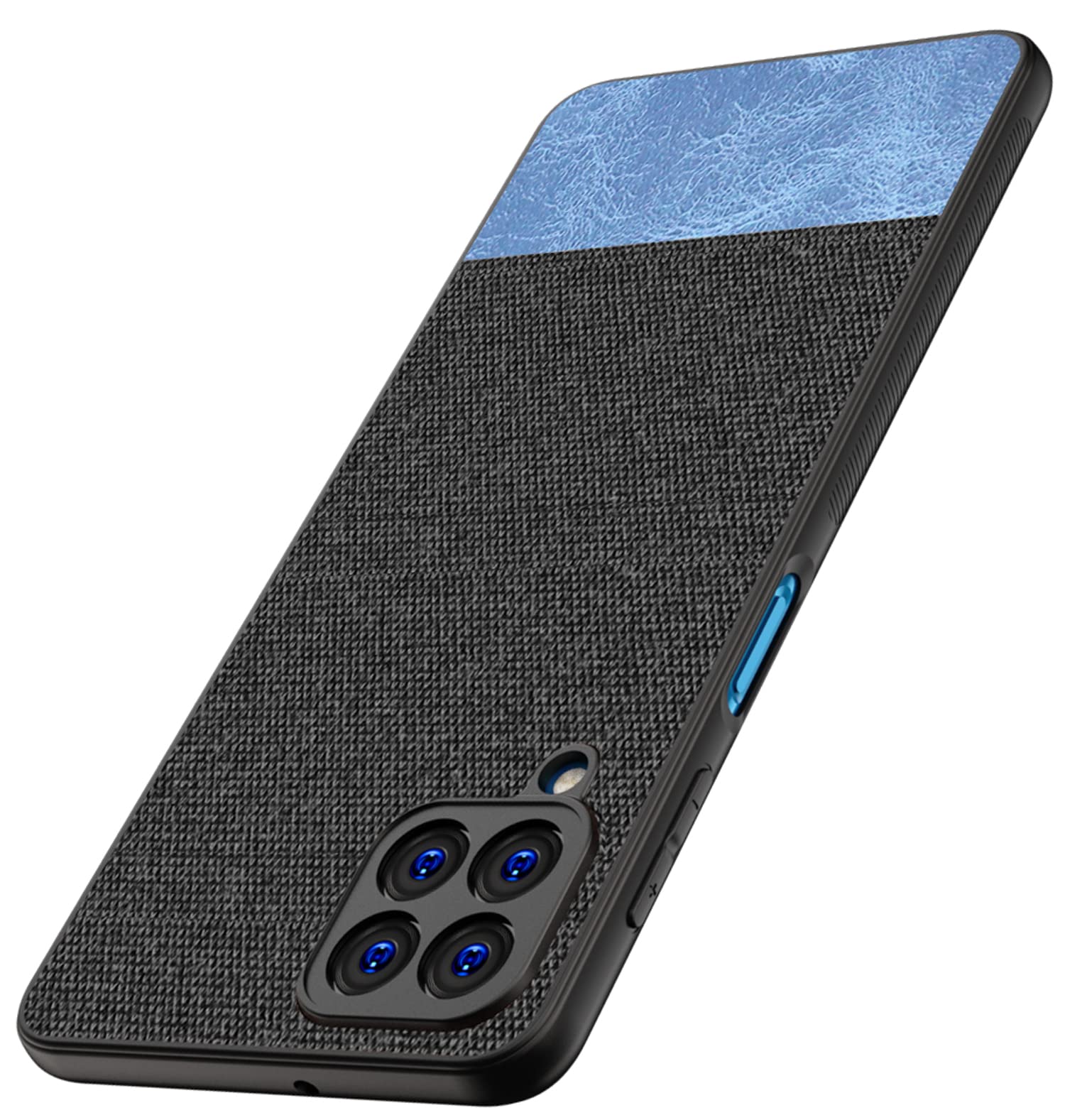 Kapa Soft Fabric & Leather Hybrid Protective Back Case Cover for Samsung Galaxy M53 (5G) (Black, Blue) (B0B2RGD1RJ) Amazon Price History, Amazon Price Tracker
