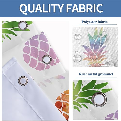 Miniatura 4 de AAtter Cortina de ducha colorida de piña para niños, divertida, bonita, brillante, tropical, de verano, fruta, fresca, única, degradado, naranja,