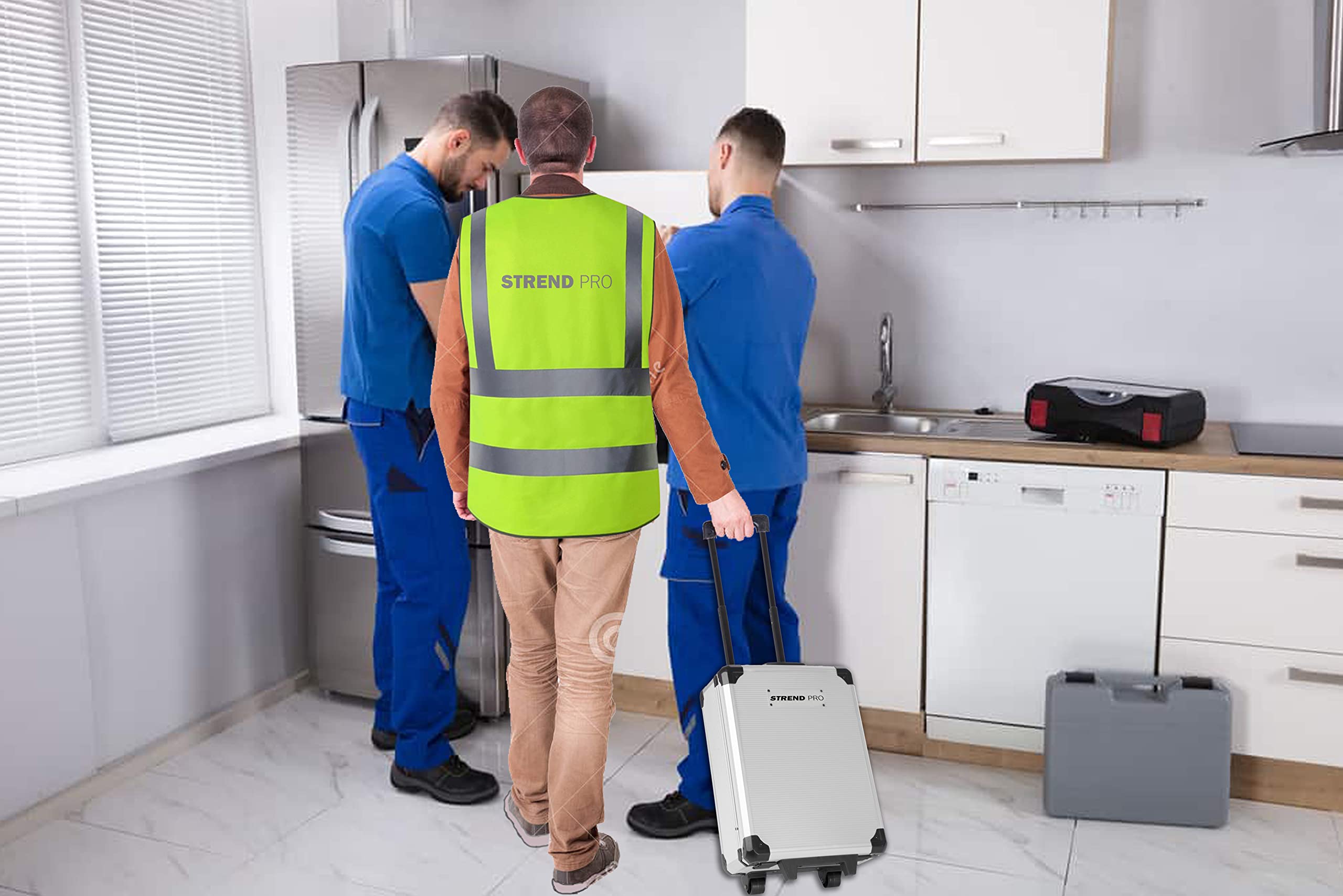 STREND PRO Werkzeugkoffer Gefüllt 117 Tlg. Werkzeugkiste - Perfektes Handwerkzeug Set für DIY- Werkzeug Koffer Trolley mit Rädern - Kfz Rollbar Für Hause/Autoreparatur- Alu