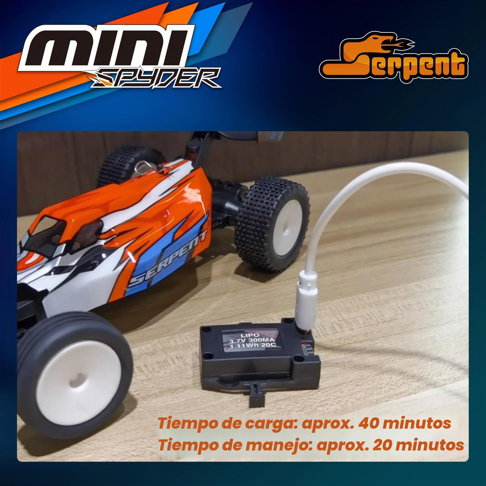 Serpent 1/24 Mini RC RTR, 2,4 GHz, Coche teledirigido con giroscopio | vehículo Todoterreno de Alto Rendimiento, Incluye 2 batería y Cable de Carga USB (430001-2)