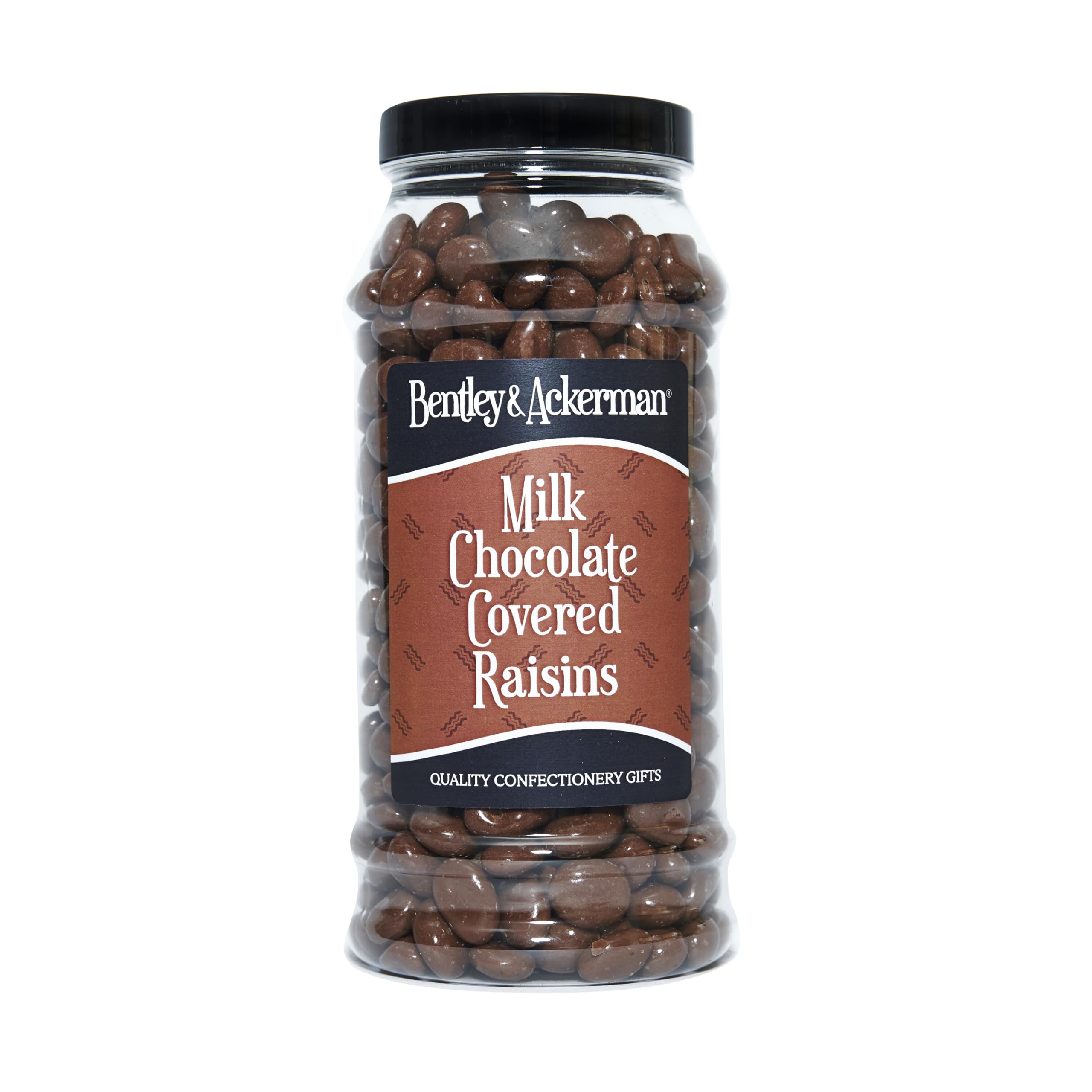 Milk Chocolate Covered Raisins - (695g) Original Milk Chocolate Covered Raisins in a Gift Jar By Bently & Ackerman's Sweet Shop.
