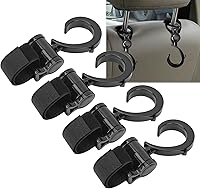 Vista 8 de 4 ganchos para cochecito de bebé, ganchos multifuncionales para colgar bolsas de compras, mochila, clips de gancho universales giratorios de 360°