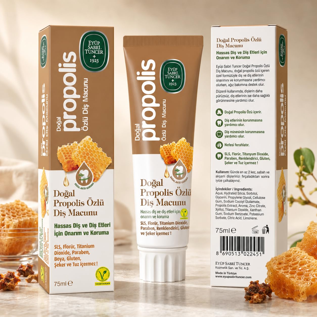 EYÜP SABRİ TUNCER Doğal Propolis Özlü Diş Macunu, 75ml