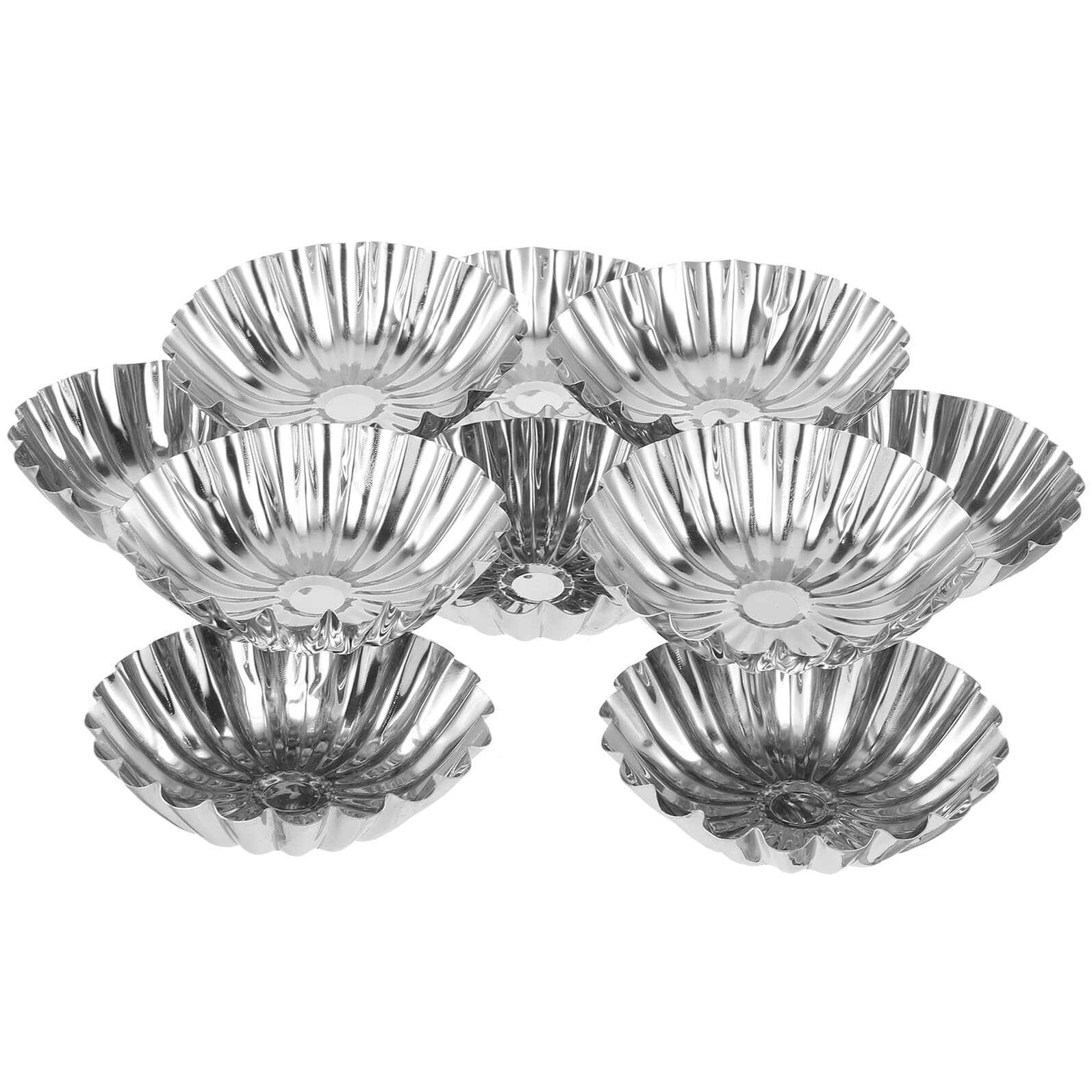jojofuny 50 Moules à Tartelettes Moules Individuels Non Adhérents en Acier Inoxydable Argentés pour Pâtisserie pour Tartes et Cheesecakes en Boulangerie ou Hôtel
