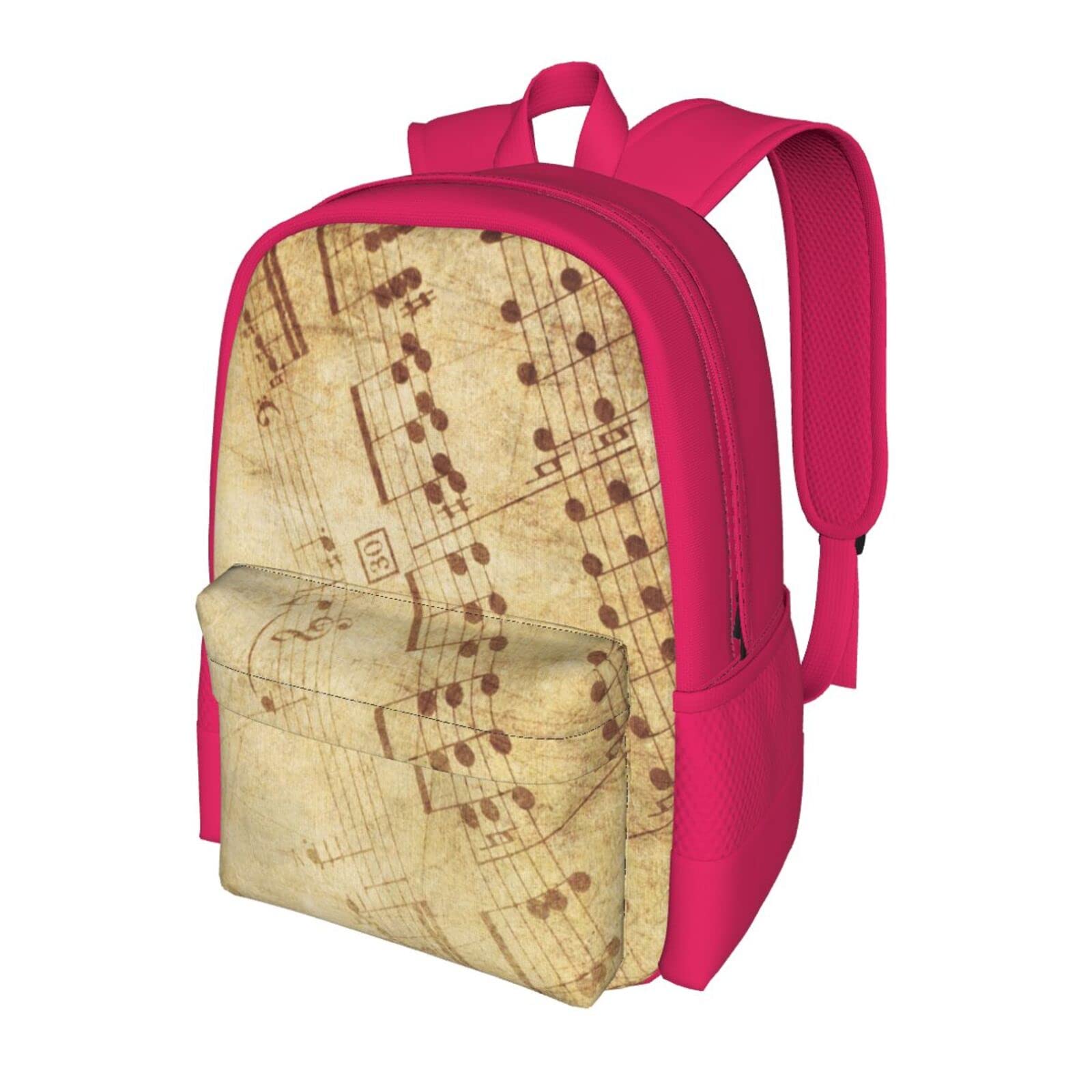 Notenblätter für Damen und Herren, Laptop-Rucksack, Reiserucksack, Sporttasche, Schultaschen für Kinder, Mädchen, Jungen, Schwarz, rose, One size