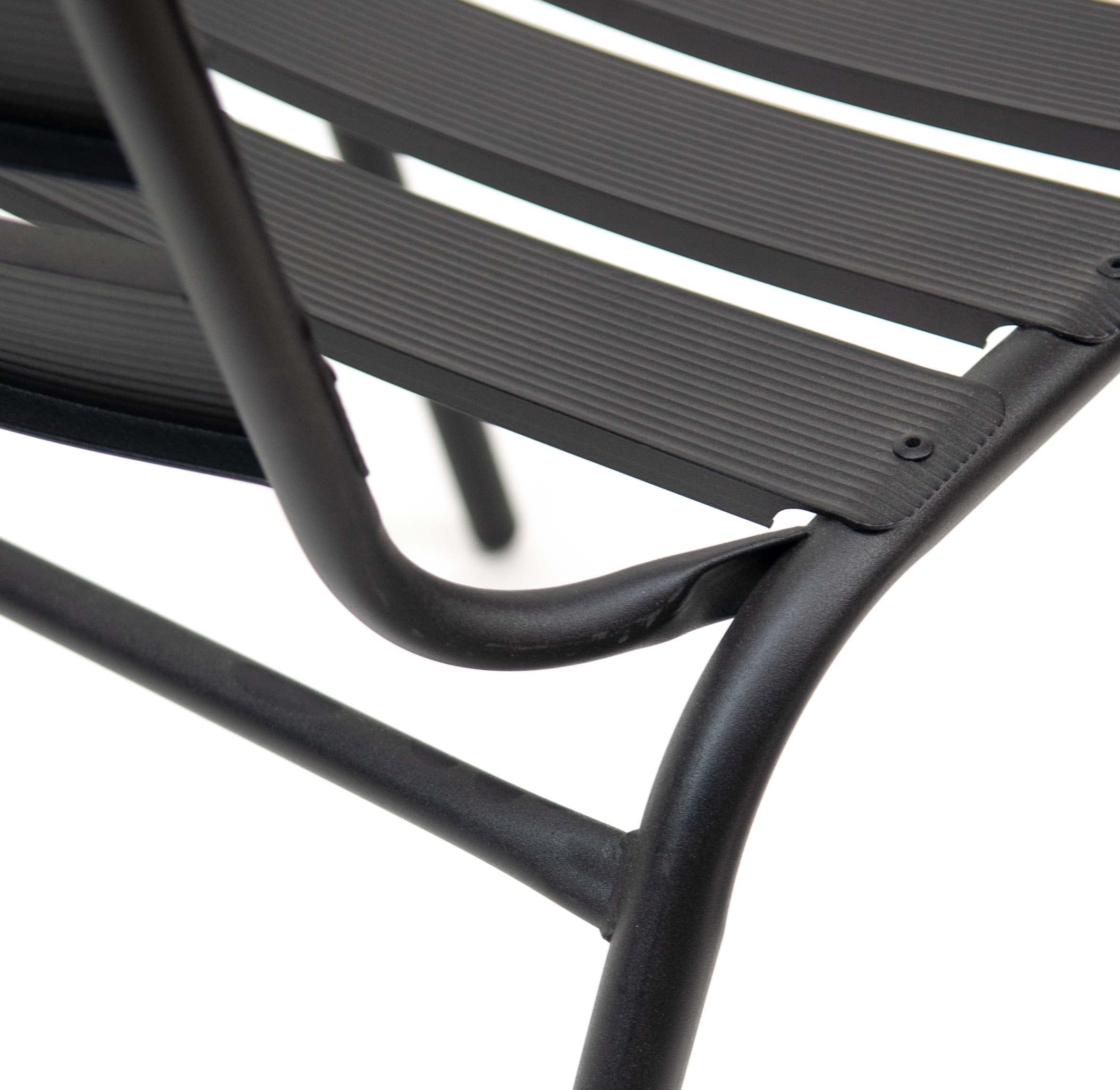 The Secret Home - Pack de 2 Sillas de Aluminio con Reposabrazos para Jardín - Asiento de Exterior Ideal para Balcón, Terraza y Jardín - Apilables - Alto: 73 cm x Largo: 57 cm x Profundo: 54 cm - Negro