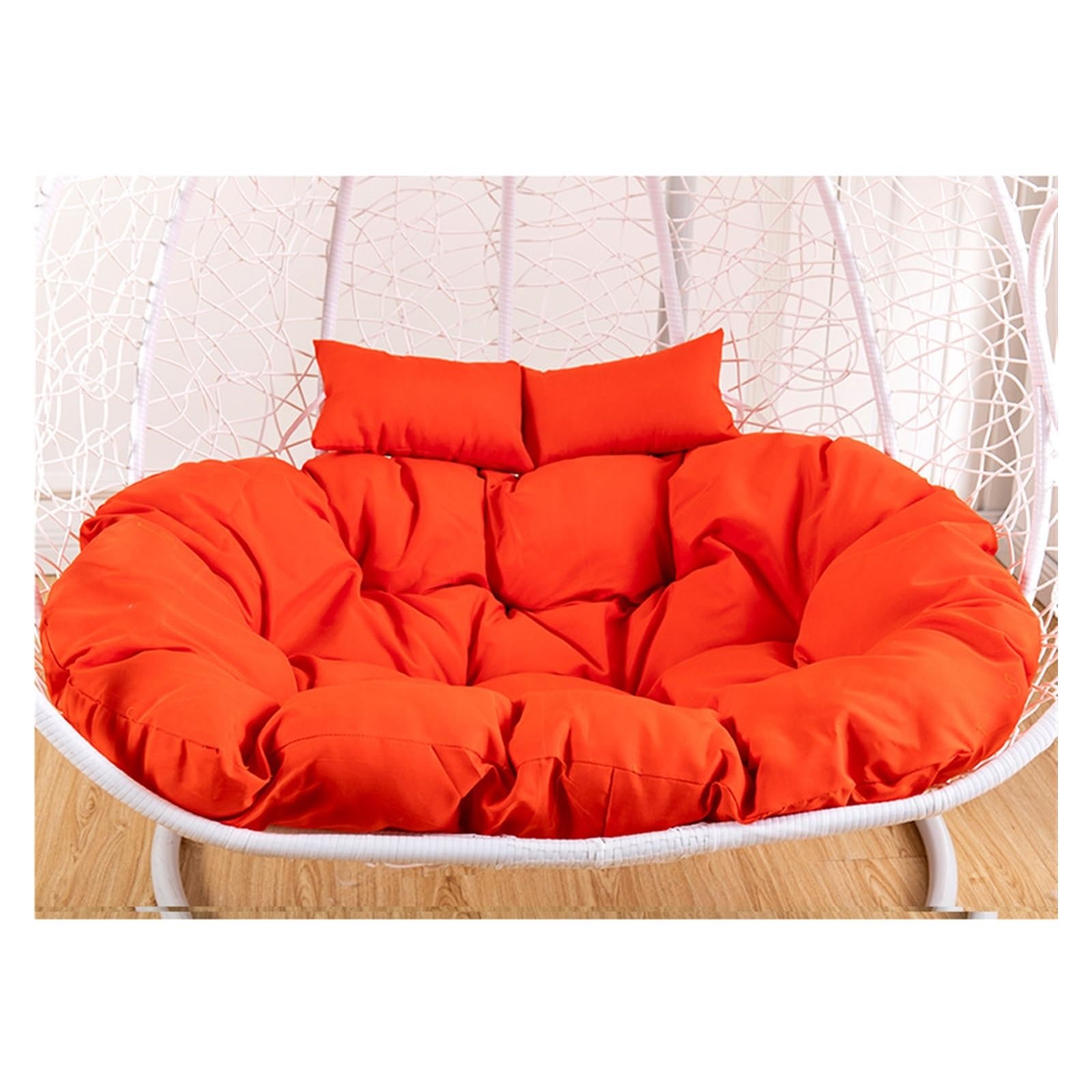 Meiiron Double Egg Chair Cushion Outdoor, Double Hanging Wicker Rattan Egg Swing Cushion Replacement, 2 Person Hanging Egg Hammock Chair Seat Cushion(Color 3)