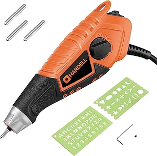 HARDELL 15W Engraver,5 Speed Etching Power Tool Equipped with Soft Rubber Handle and Tungsten Carbide Steel Bits,Mini Mult...