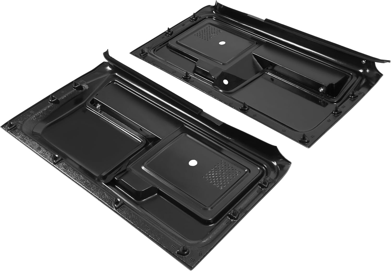 Front Inner Door Panel Kit Compatible with 1980-1986 Ford F150 F250 F350 Bronco Door Trim Panel with Padded Armrest Plastic(ABS) Painted Black