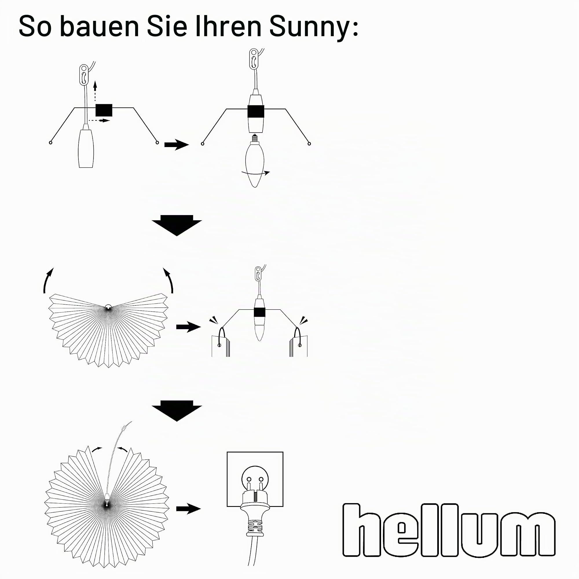 hellum Sunny Lampion wetterfest outdoor weiß, Ø60cm, Stecker inkl. LED | Outdoor Lampenschirm mit PVC-Beschichtung inkl. LED E14 warmweiß, Lampion outdoor groß für Garten, Party, Hochzeit 523607