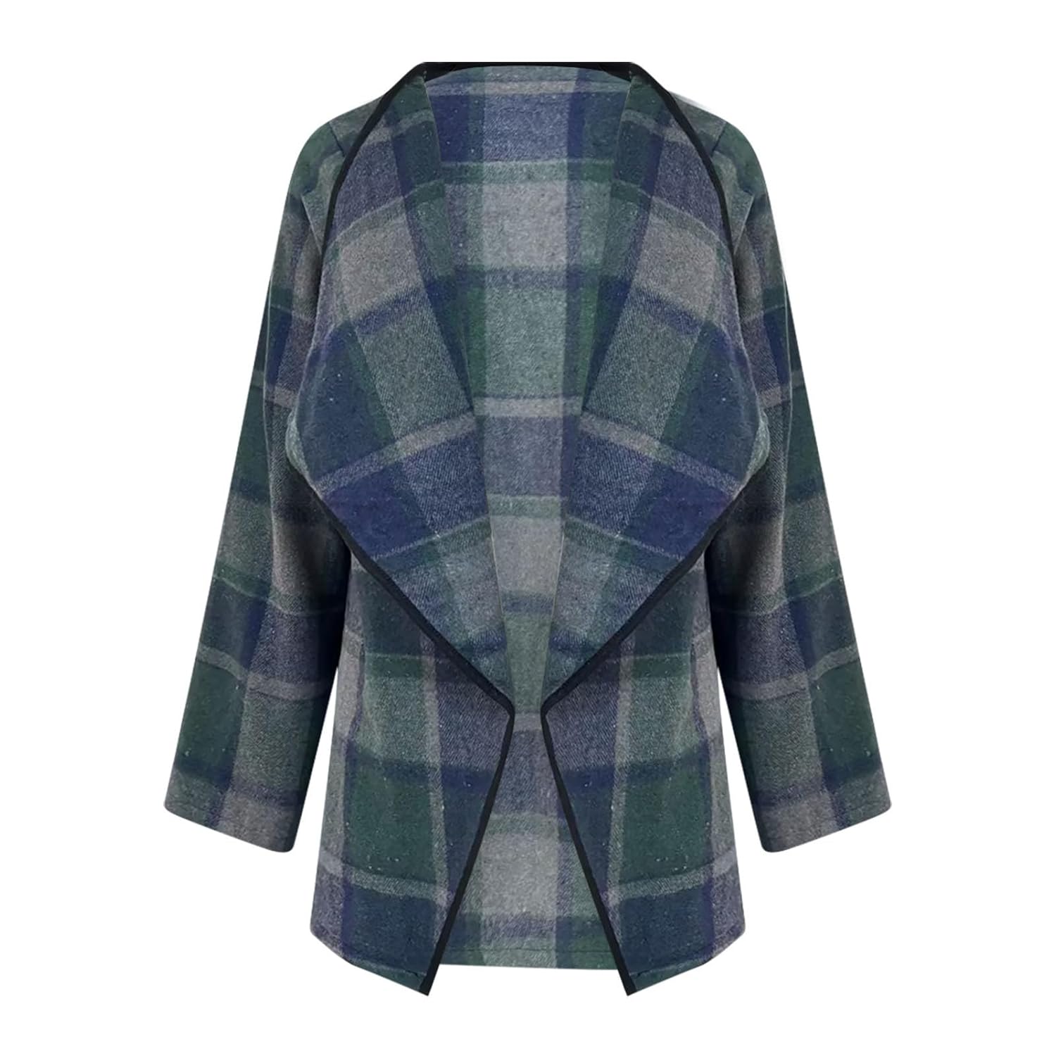 Cardigan Sweaters for Women Plaid Shawl Collar Shacket Flannel Shirt Jacket Open Front Cardigans Lightweight Jackets