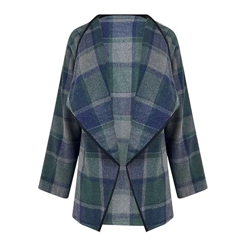 Cardigan Sweaters for Women Plaid Shawl Collar Shacket Flannel Shirt Jacket Open Front Cardigans Lightweight Jackets